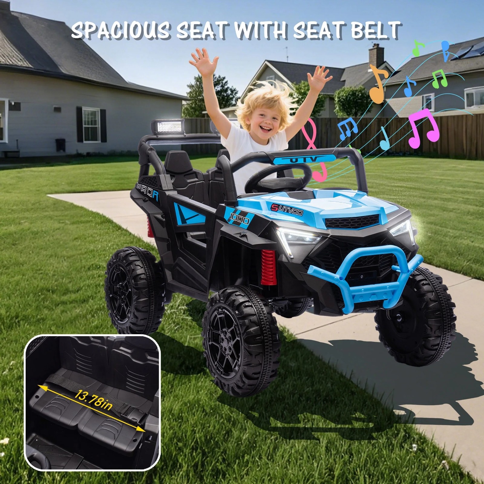 Kids Electric Ride on Truck 24V 2 Seaters Jeep Battery Power Car Toy with Remote
