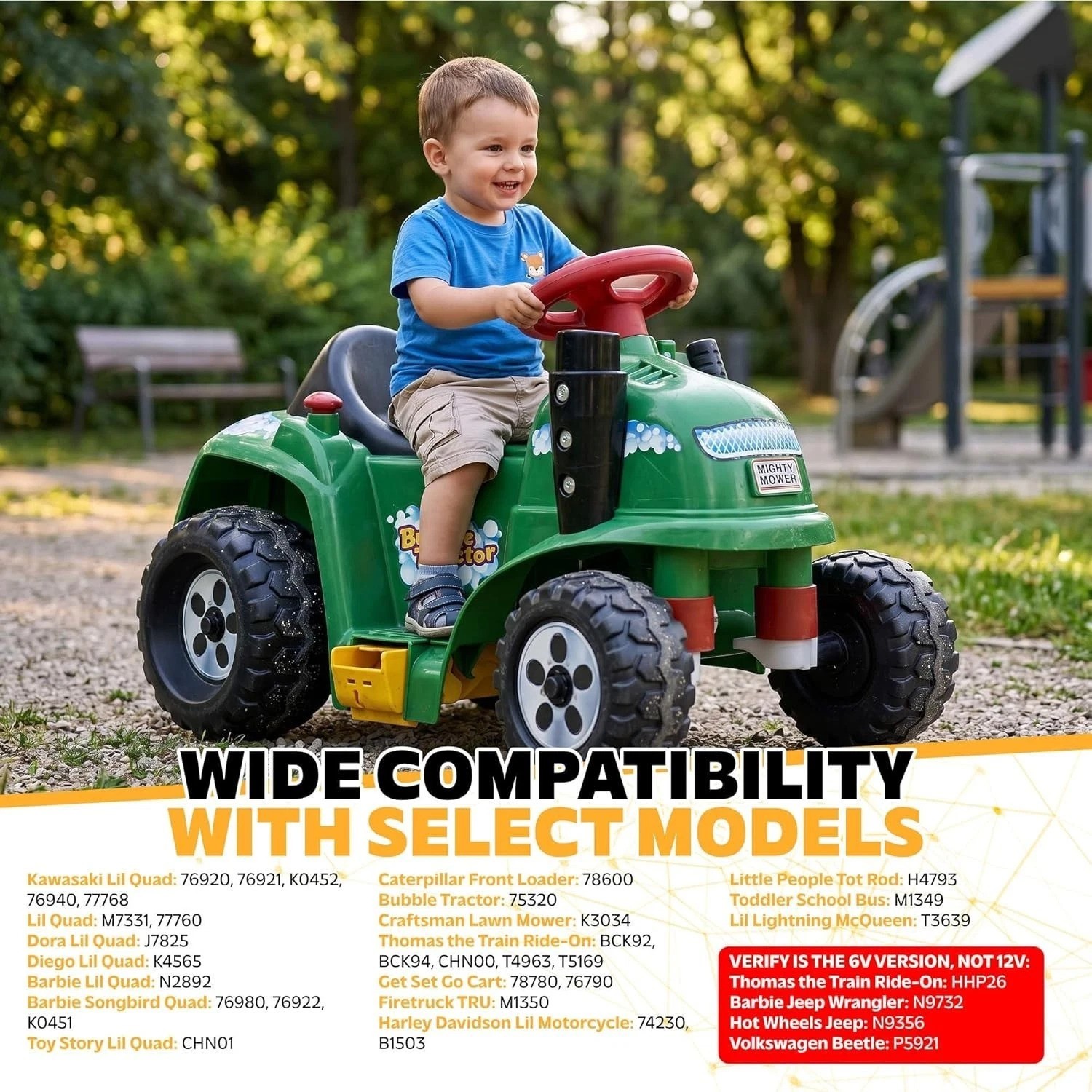 Fisher-Price Power Wheels 2 Pack Blue 6V Battery Replacement with Harness