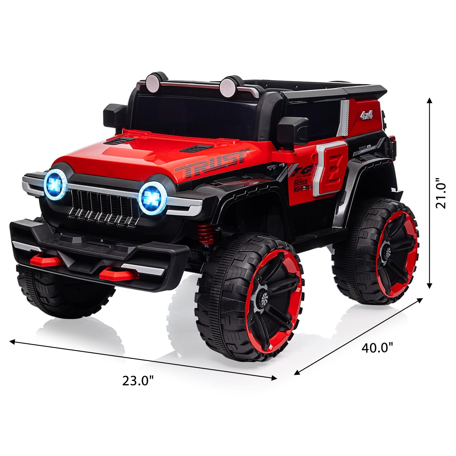 2 Seater Kids Ride On Truck with Remote Control 25W Dual Motor Metal Suspension