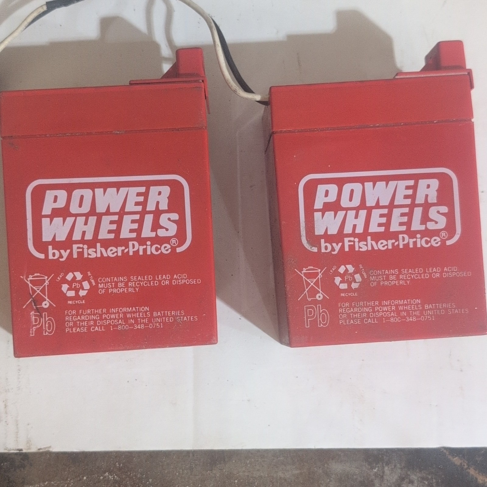 Lot Of 2 Power Wheels Battery 6 Volt Red Fisher Price (USED PREOWNED)