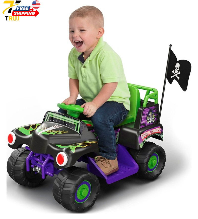 6V Grave Digger Ride on Car Monster Truck Monster Jam Graphics for Boys & Girls