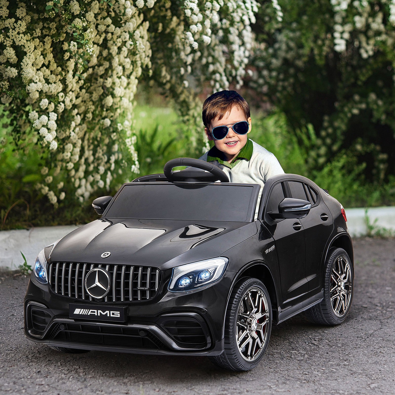 12V Ride On Toy Car for Kids with Remote Control, Black