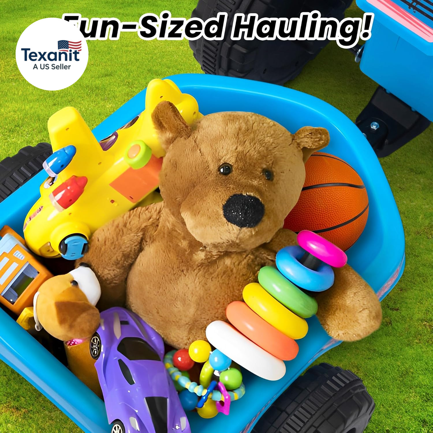 6V Electric Kids Ride on Toy Car with Trailer, Toddler 4 Wheeler Powered Vehicle