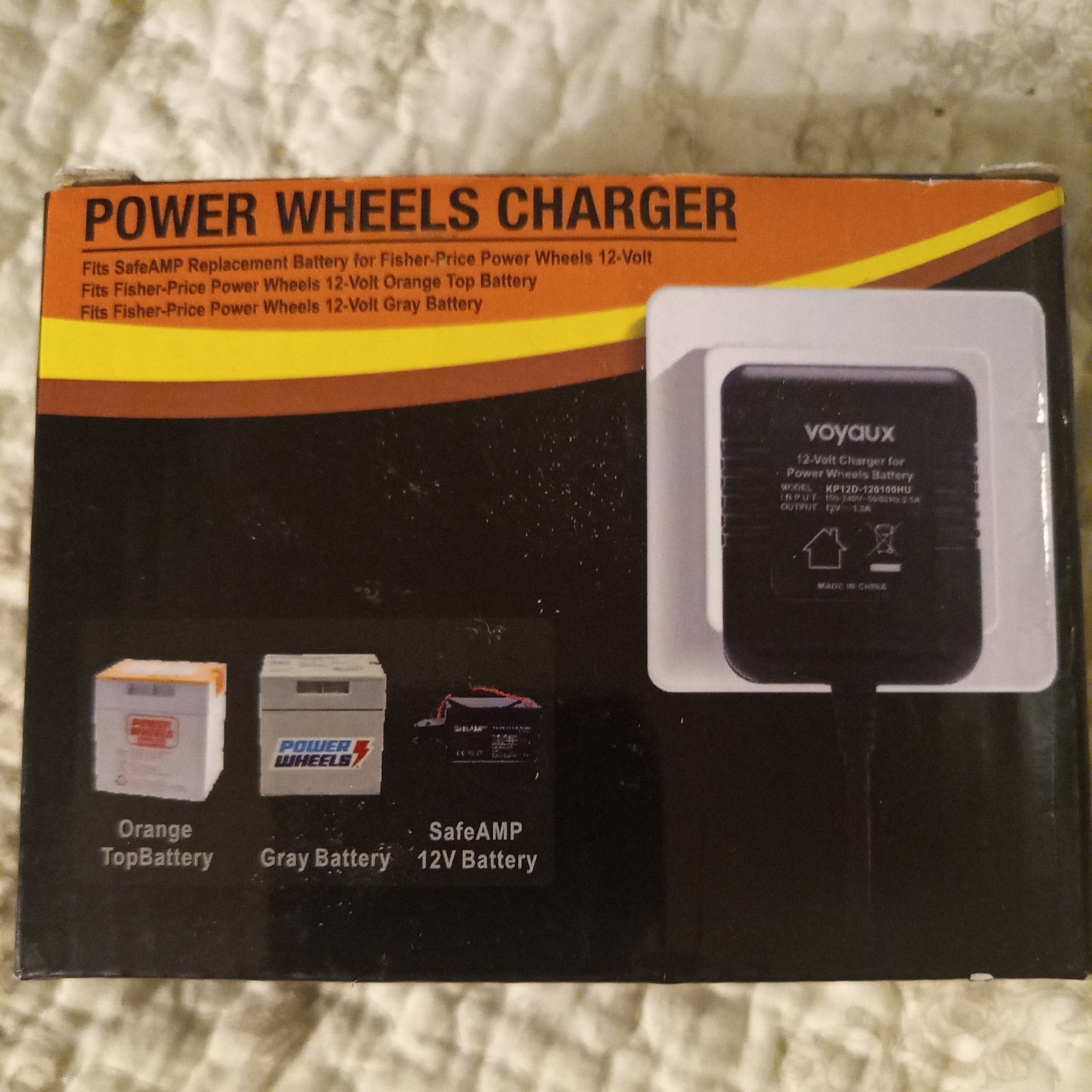 Power Wheels Charger By Voyaux For Orange Top, Grey And SafeAMP 12V Batteries