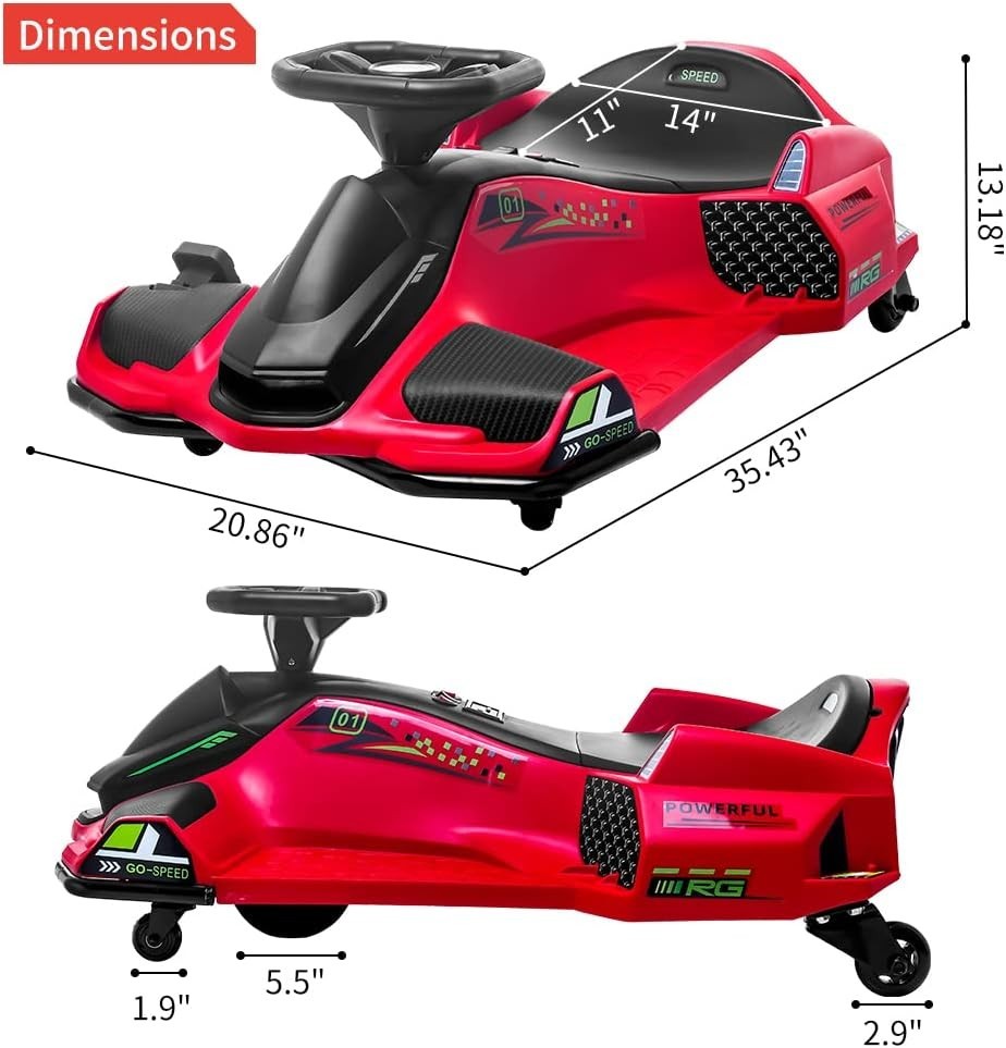 24V Electric Drift Car for Kids – Powerful RC Racing, Ages 8+,Perfect Gift, Red