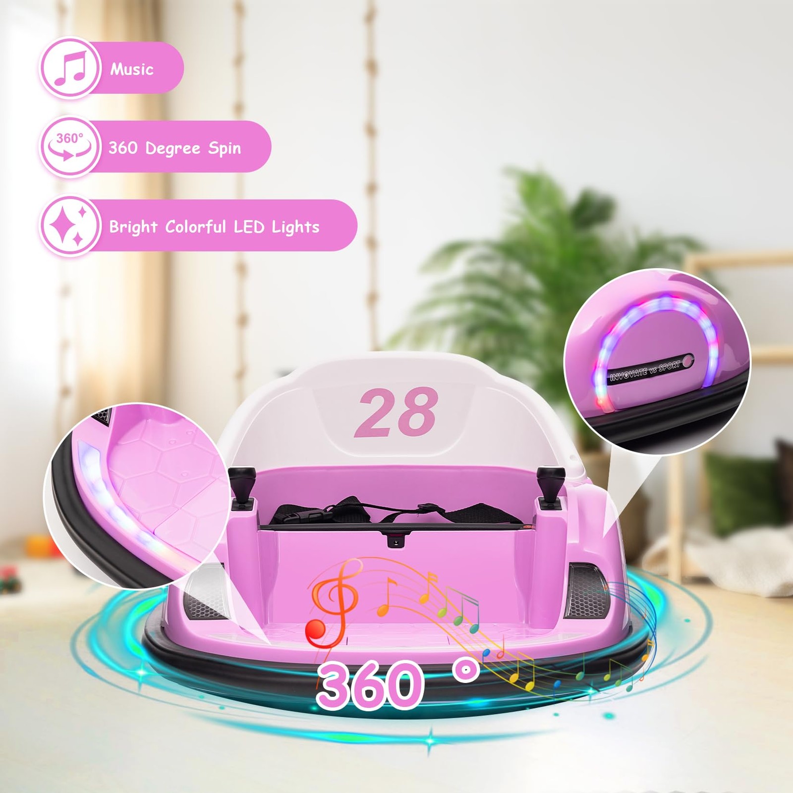 12V Kids Ride On Bumper Car Electric Vehicle for Toddlers Ride on Toy Bumping Ca