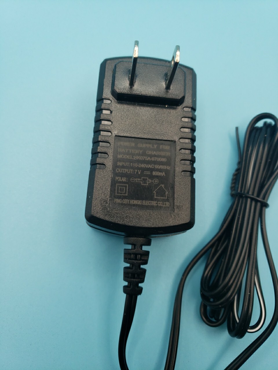 7 Volt 800mA AC Adapter Battery Charger, for Kids Ride On Car, Scooter, &c.