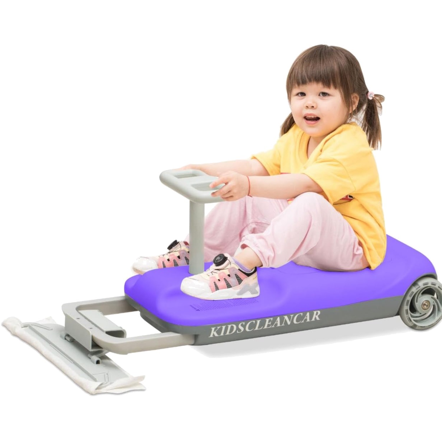 12V Ride-On Car with Cleaning Fun, 3 in 1 Gokart, Soft-Start, 5-Speed Adjusta…