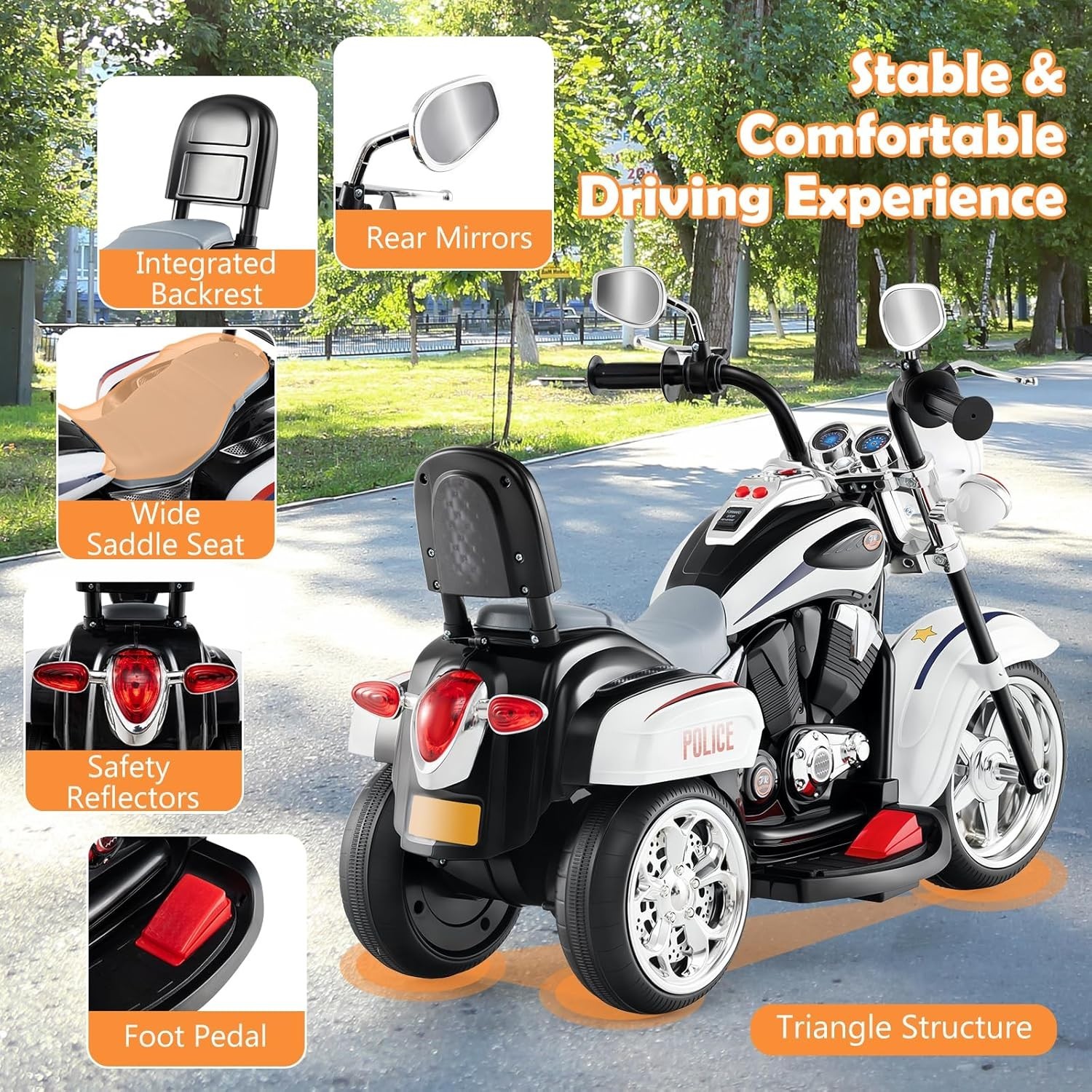 Durable Electric Kids Motorcycle for Boys Girls