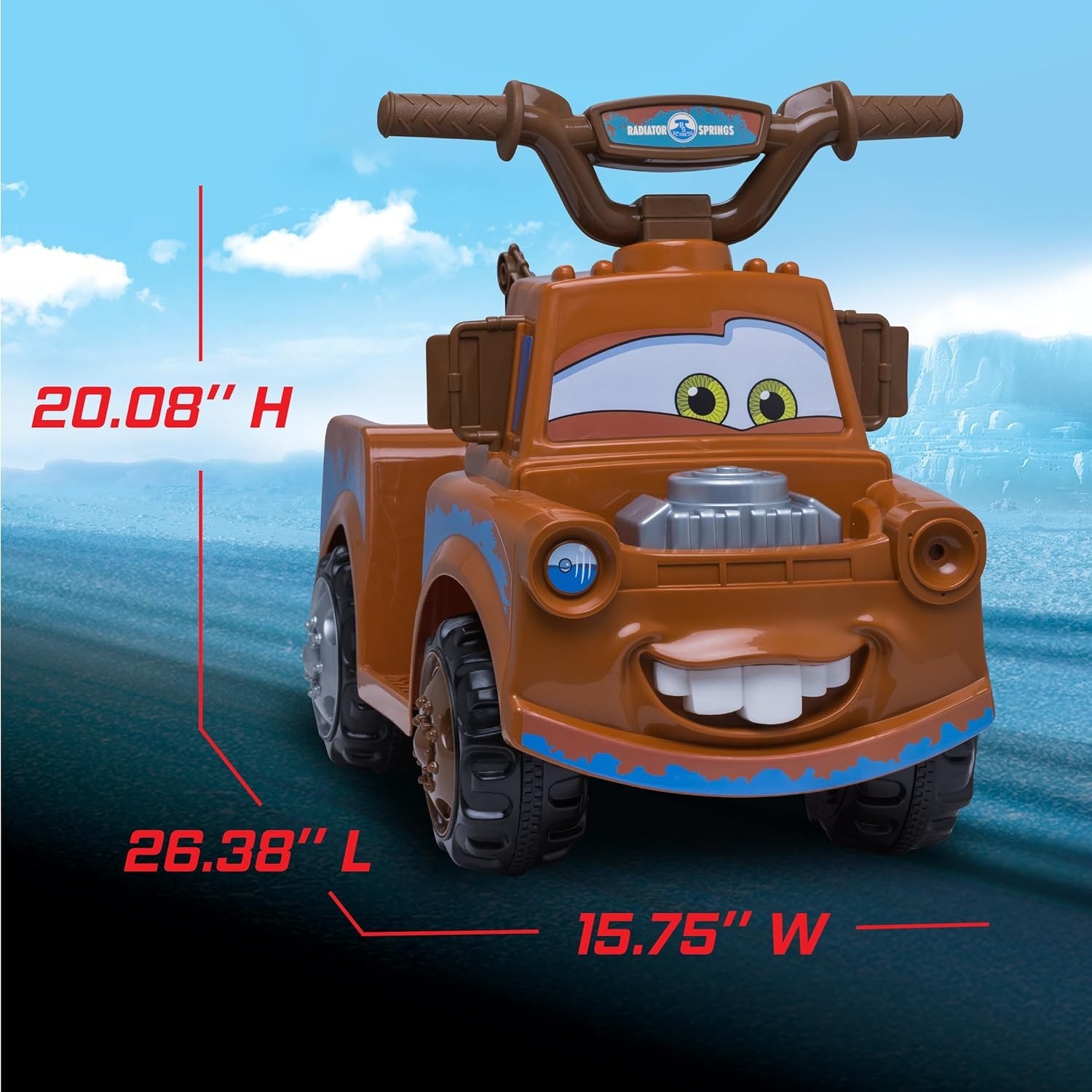 Toddler Disney Cars 3 Tow-Mater Electric Quad Ride-On, Kids 1.5-3 Years Old, …
