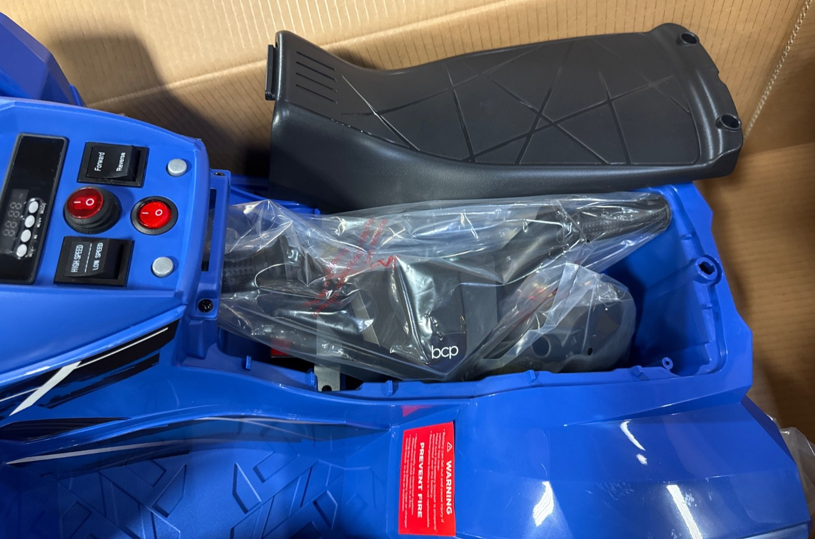 BCP 12V Kids Ride-On 4-W Quad ATV Car w/ 2.4mph Max, Bluetooth, Headlights, Blue