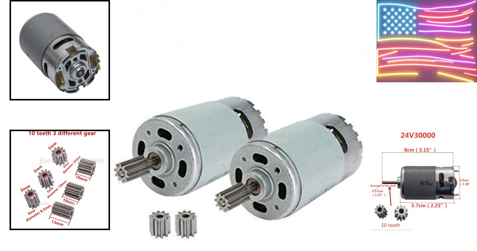 2 Pcs 24V 30000RPM Children’s Powered Wheel Electric Motor,24 Volt Motor Driv…