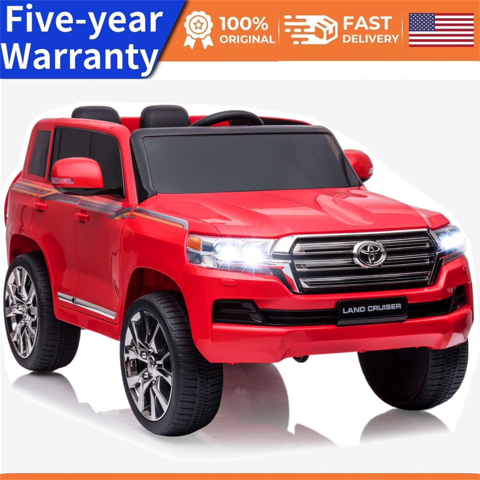 Two Seater Kids Ride On Truck 3 Speeds Led Lights Music & Horn Spring Suspension