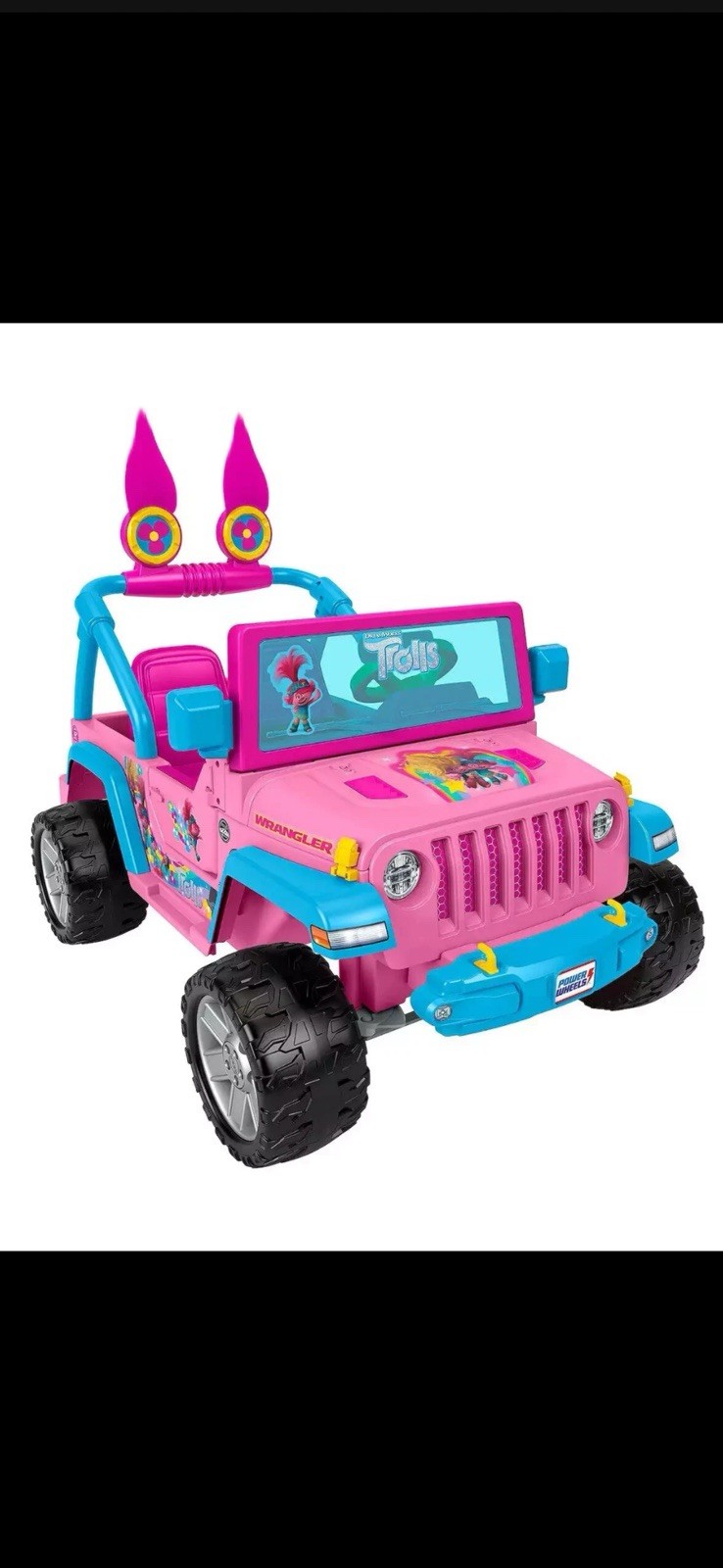 Power Wheels Trolls Band Jeep Wrangler 12V Battery-Powered Ride-On, Ages 3+