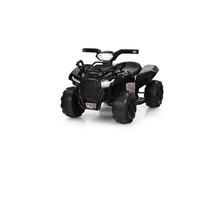 Black camo toddler electric quad 6v 44lbs max 8-12 hours play time