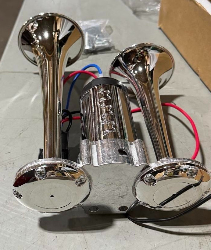 12V 600DB Upgraded Air Horn Dual Trumpets, Super Loud Train Electric…