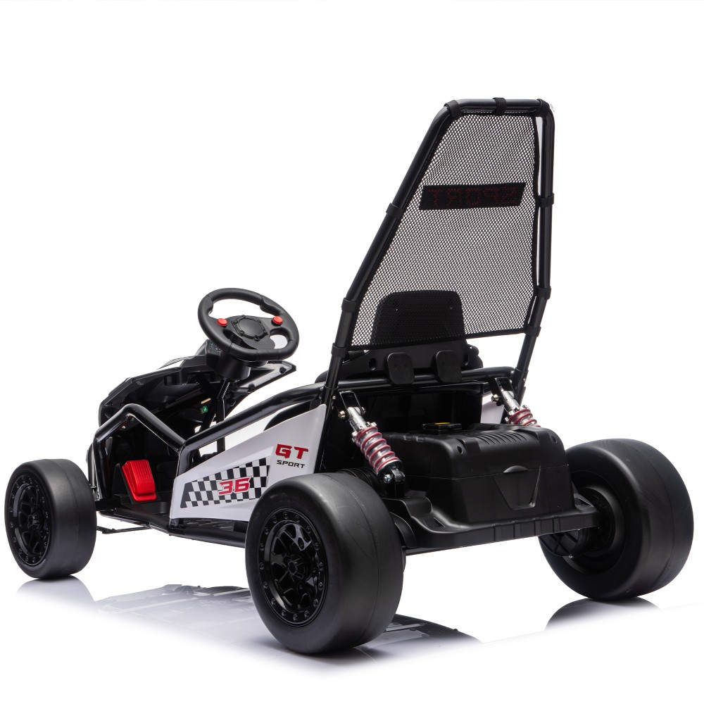24V Electric Kids Go Kart Ride on Car Drift Car Roll Cage Harness for Age 6-12