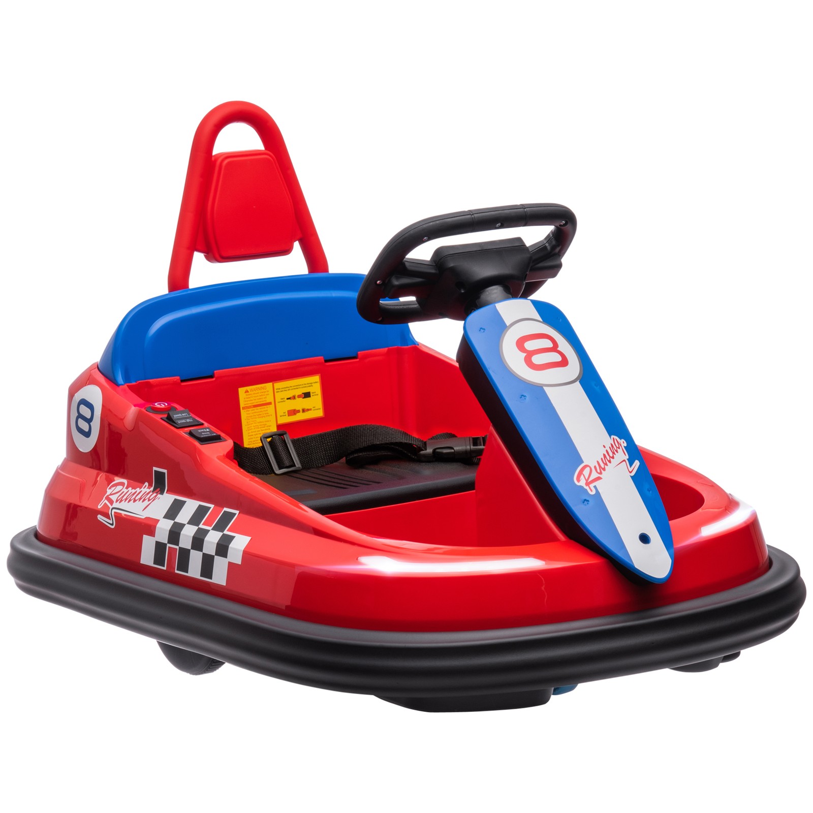 Bumper Car for Kids, 360° Rotation 6V Electric Ride on Bumper, Red