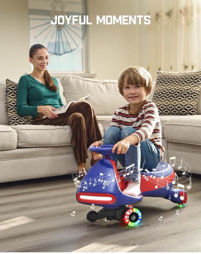 12V N7 Pro Electric Wiggle Car With Pedal Rechargeable Battery 2 In 1 Swing