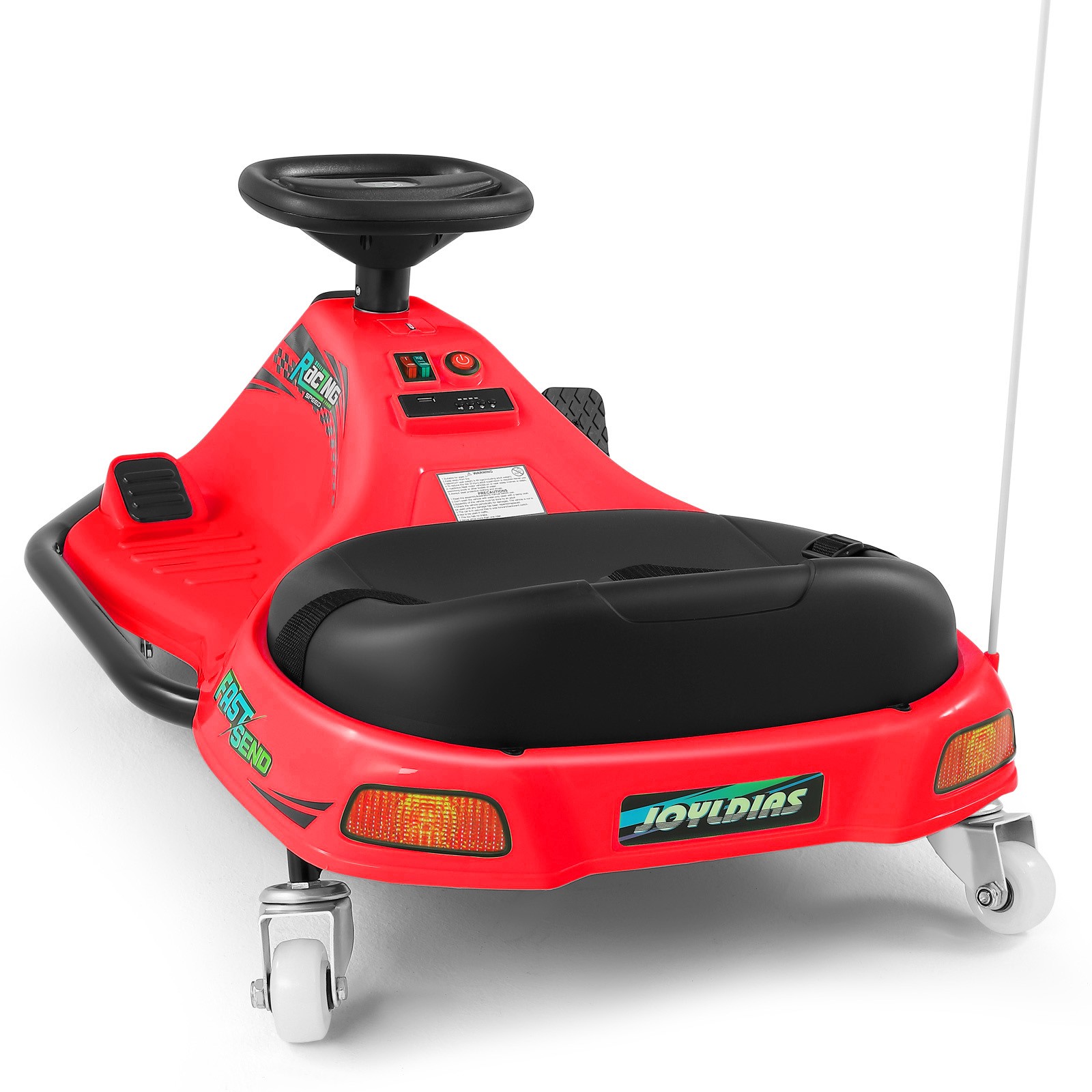Red 24V Powered Kids Electric Drift Go Kart Ride On Car with Music,USB,Bluetooth