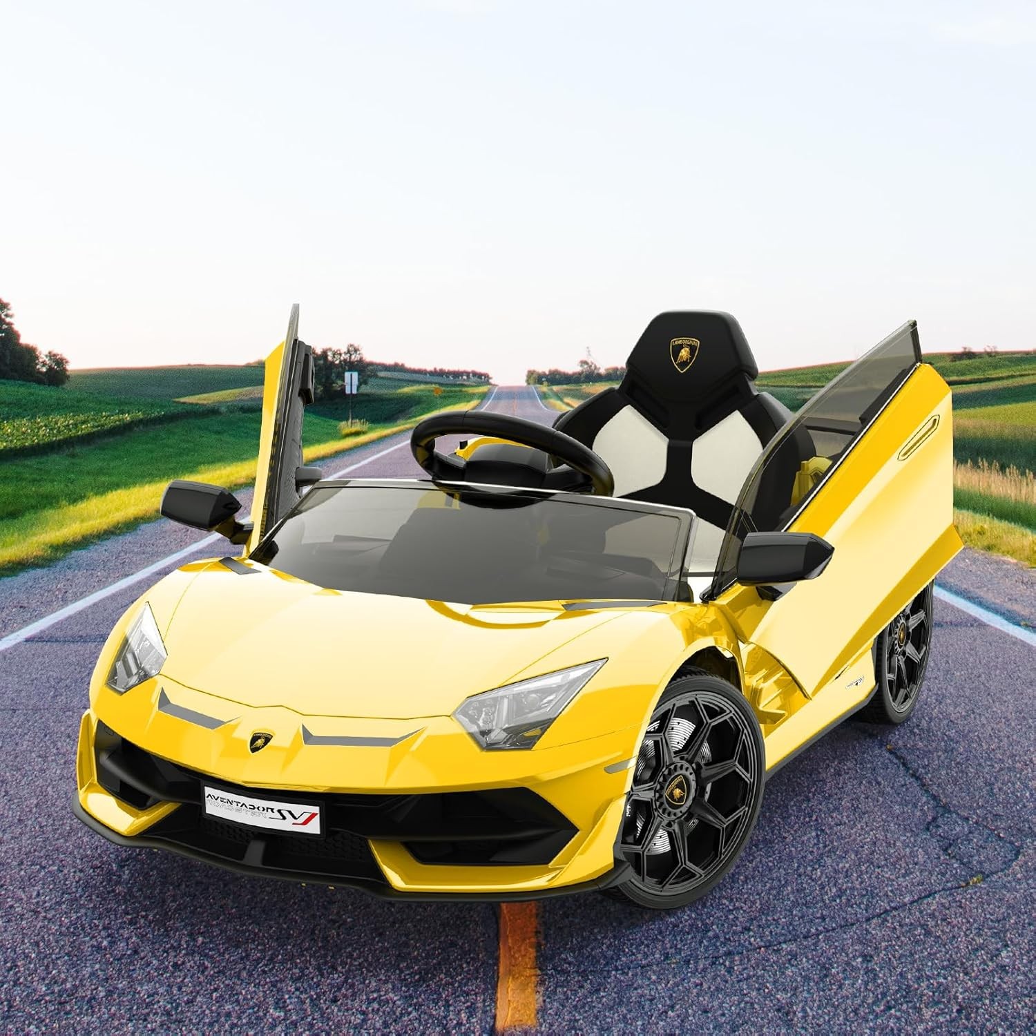 12V Ride On Car Land Rover Kids Electric Car Red with Remote Control Lamborghini