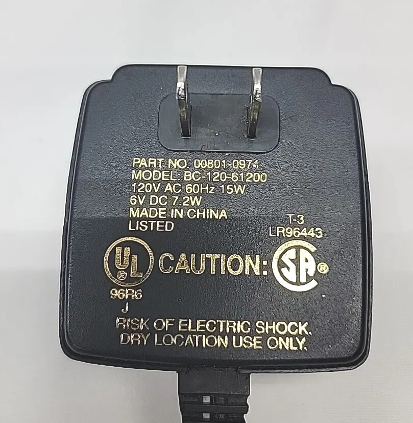 Fisher Price Power Wheels 6V Class 2 Battery Charger 00801-0974
