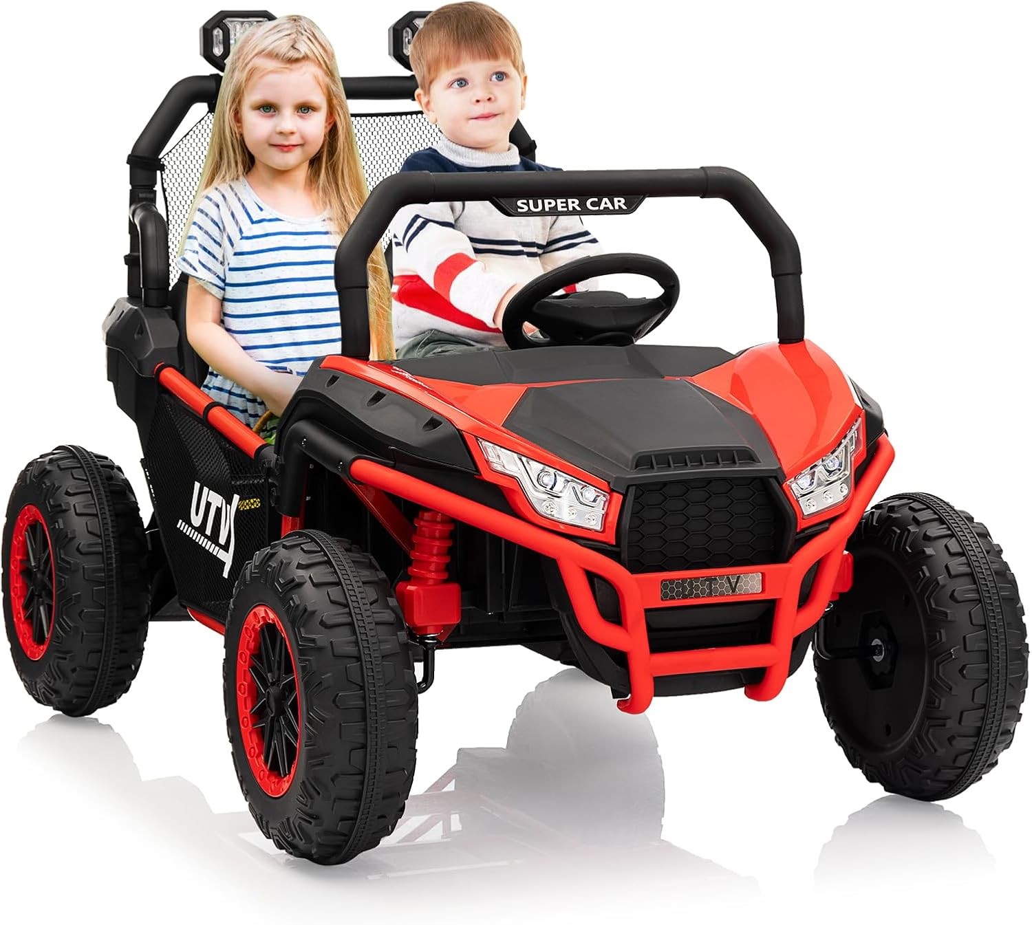 Remote-Control 24V Kids’ Off-Road Ride On Car 2-Person Electric UTV for Ages 3-8