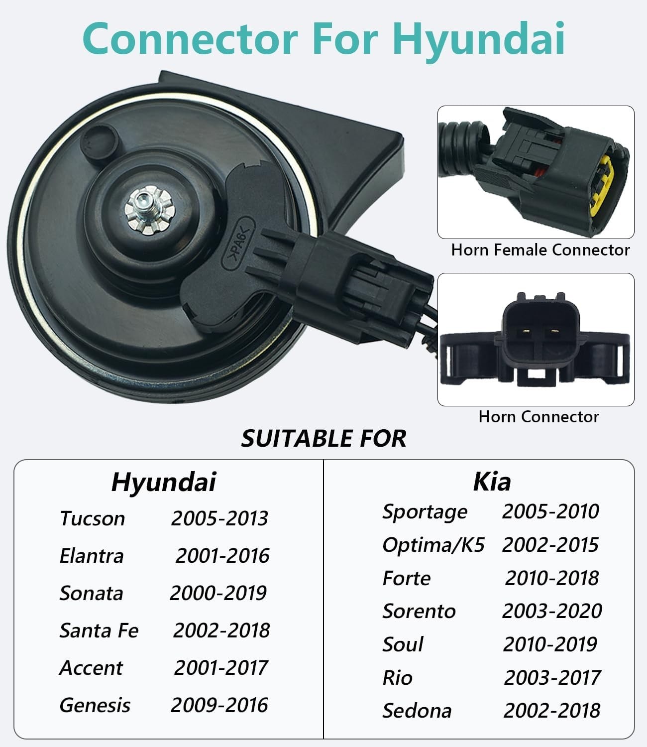 Car Horn for Hyundai Kia, Multifunction Loud High Low 2 Tone Auto Horn, Water…