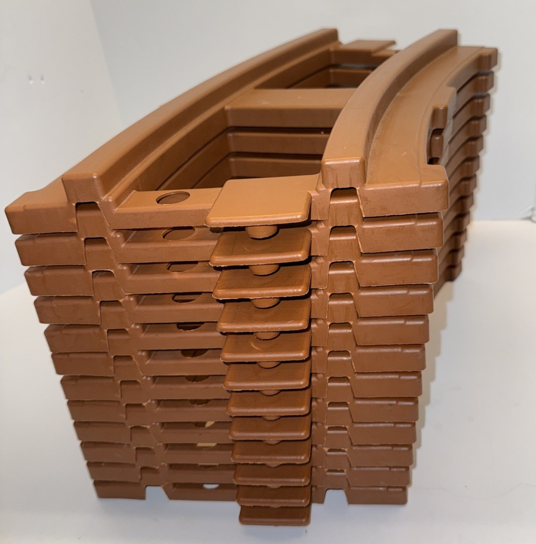 Lot of 12 Peg Perego Thomas the Tank Engine Train Ride-On Curved Brown Tracks