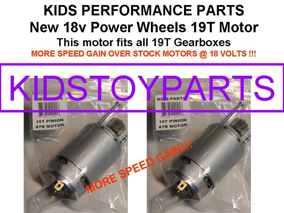 2X 18V FASTER DYNATRAX MOTORS ALSO FITS POWER WHEELS 19T #7R JEEP GEARBOXES