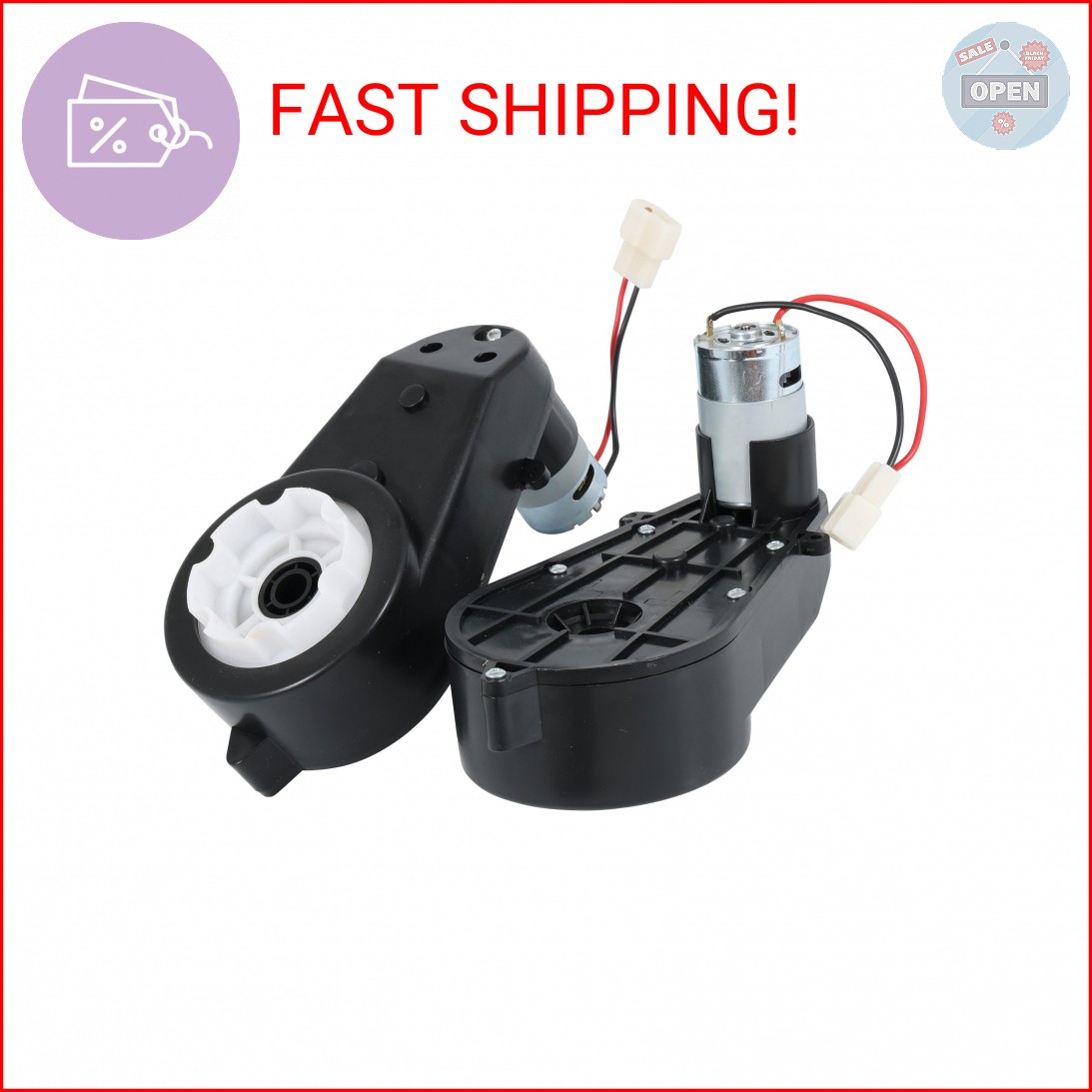 2 Pcs Kids Ride On Car Gearbox 550 12V Motor 40000RPM, Electric Motor Gearbox Mo