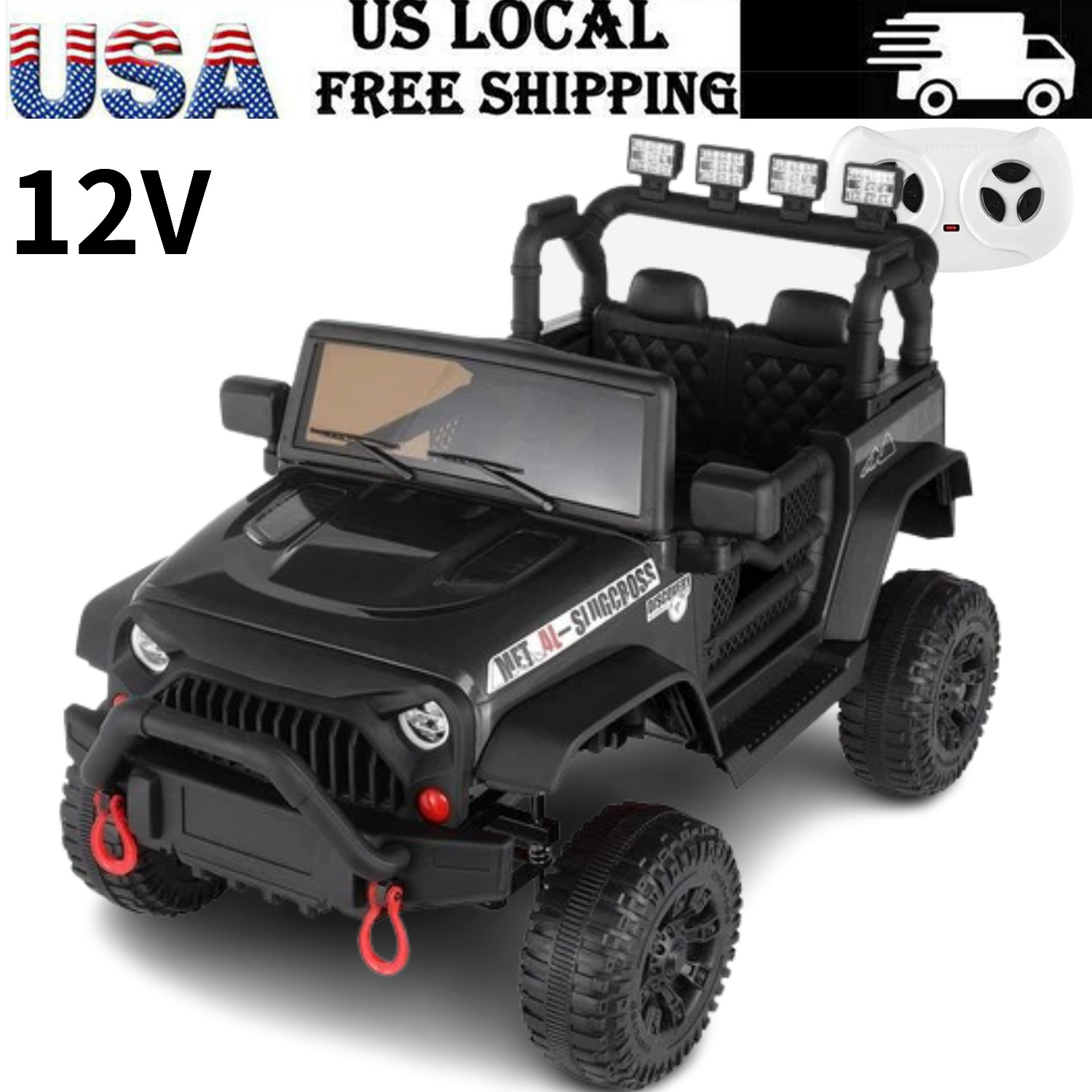 Kids Ride On Car Trucks 12/24V Electric Toy+Music LED Light Remote Control Gift-