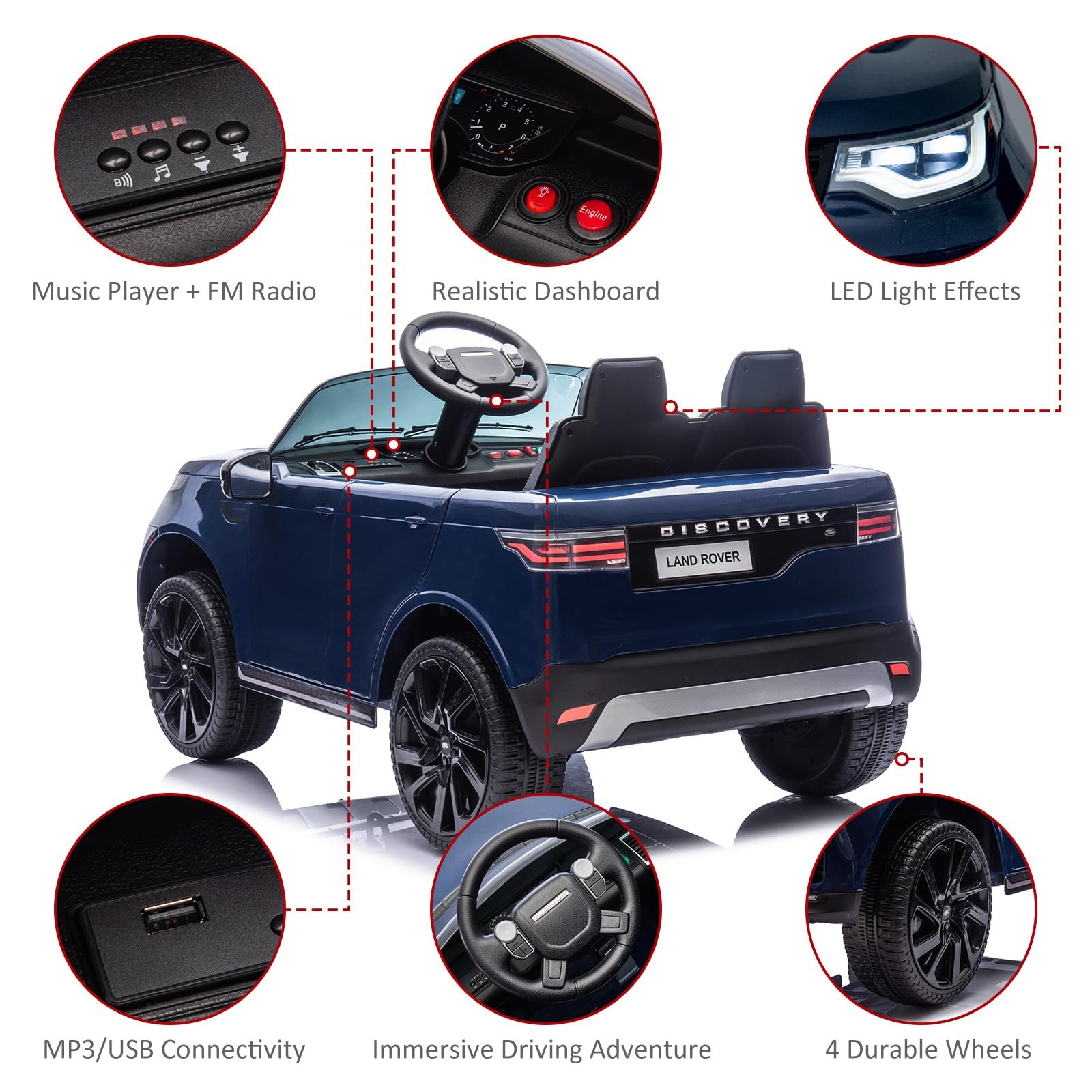 Garveelife 12V 4.5Ah Electric Car For Kids Children Ride On Toy Parental Remote