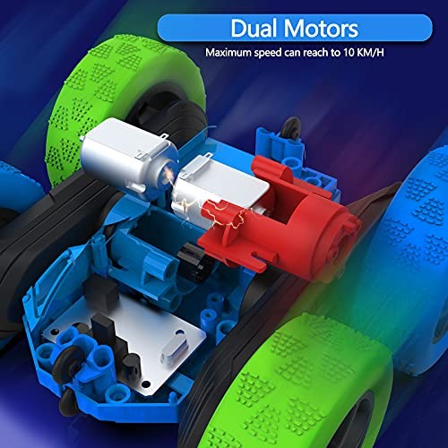 Remote Control Car for Kids, 360° Rotating Standard (Headlights) Blue&green