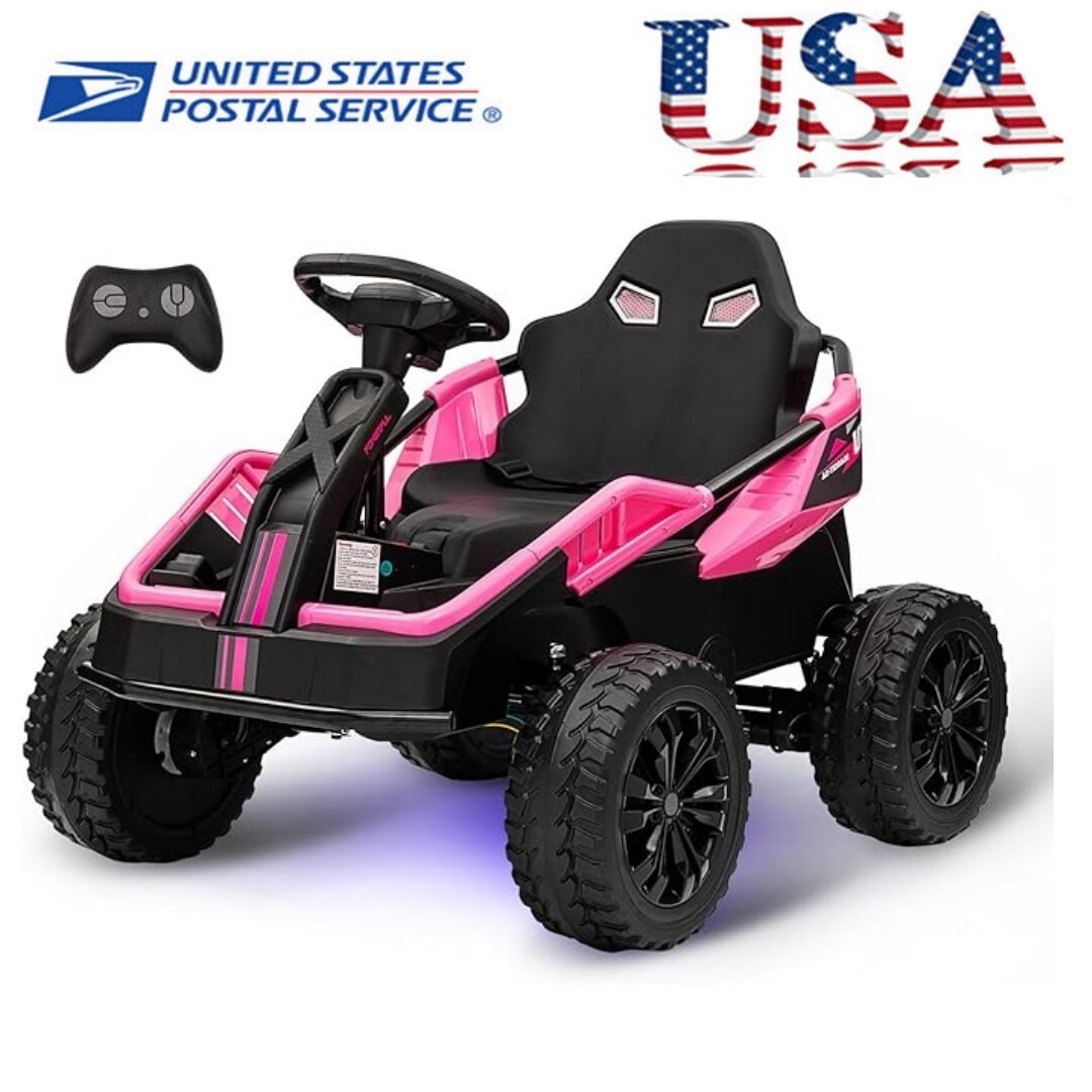 24V Ride On Toy for Kid Gift 4x200W Electric Go Kart Safety First Battery-Powere