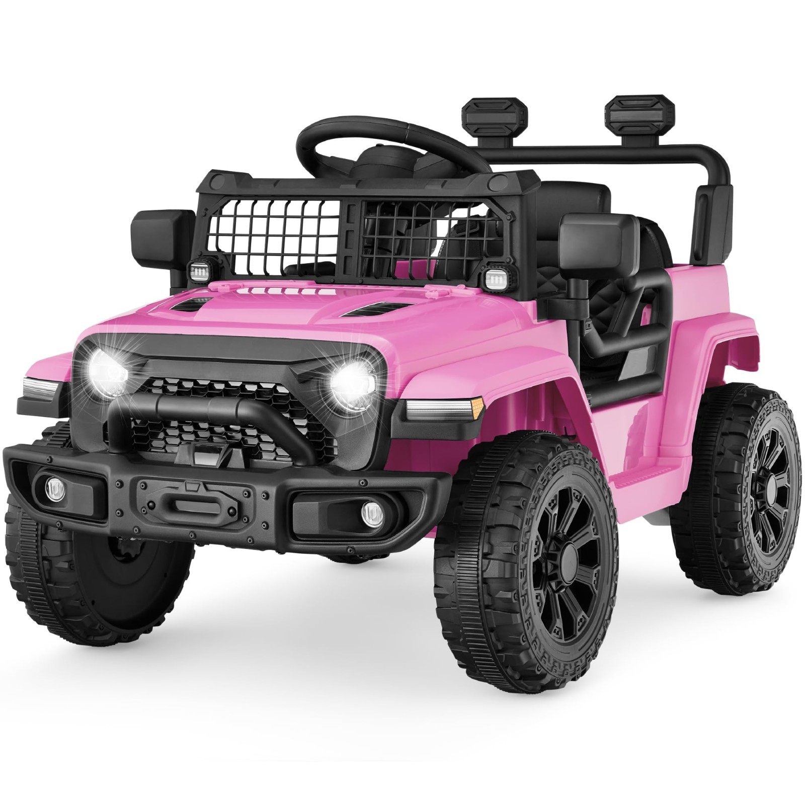 Electric Kids Ride-On Toy Truck with Remote Control, 4-Wheel Suspension, LED Lig