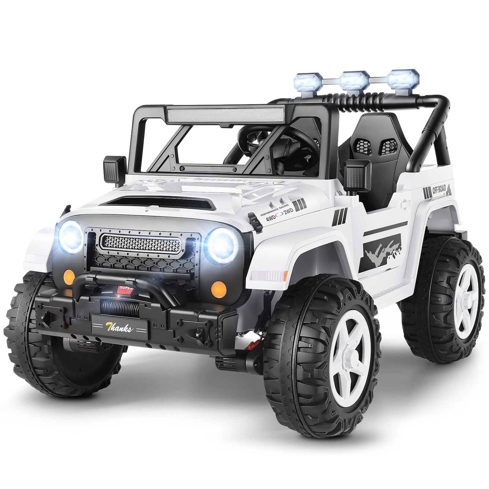 2 Seaters Ride On Truck for Kids 24V Electric Vehicle Toy Car Christmas Gift