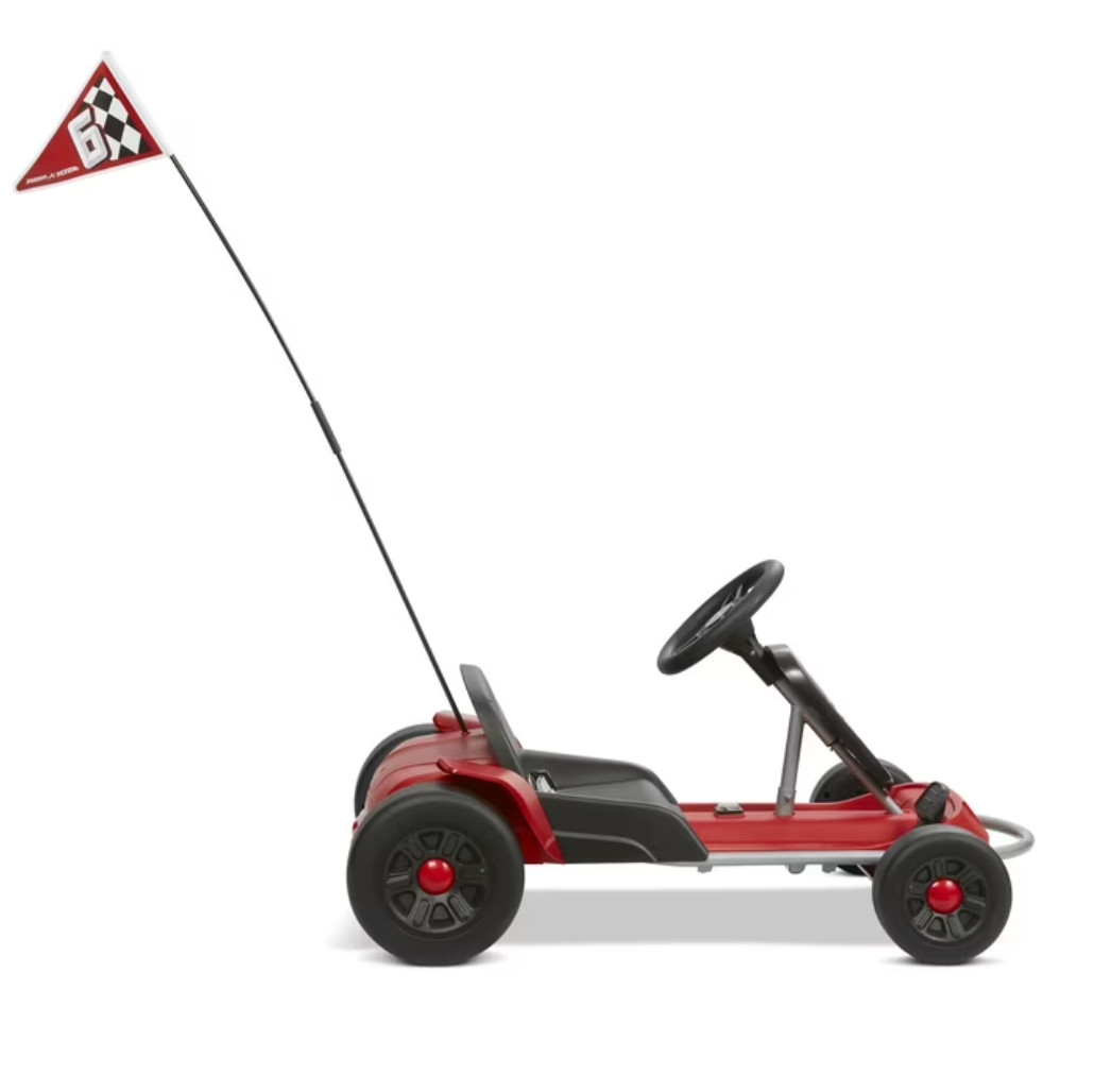 Radio Flyer 12V Turbo Go-Kart Kids Battery Powered Ride-On Toy Racing Car
