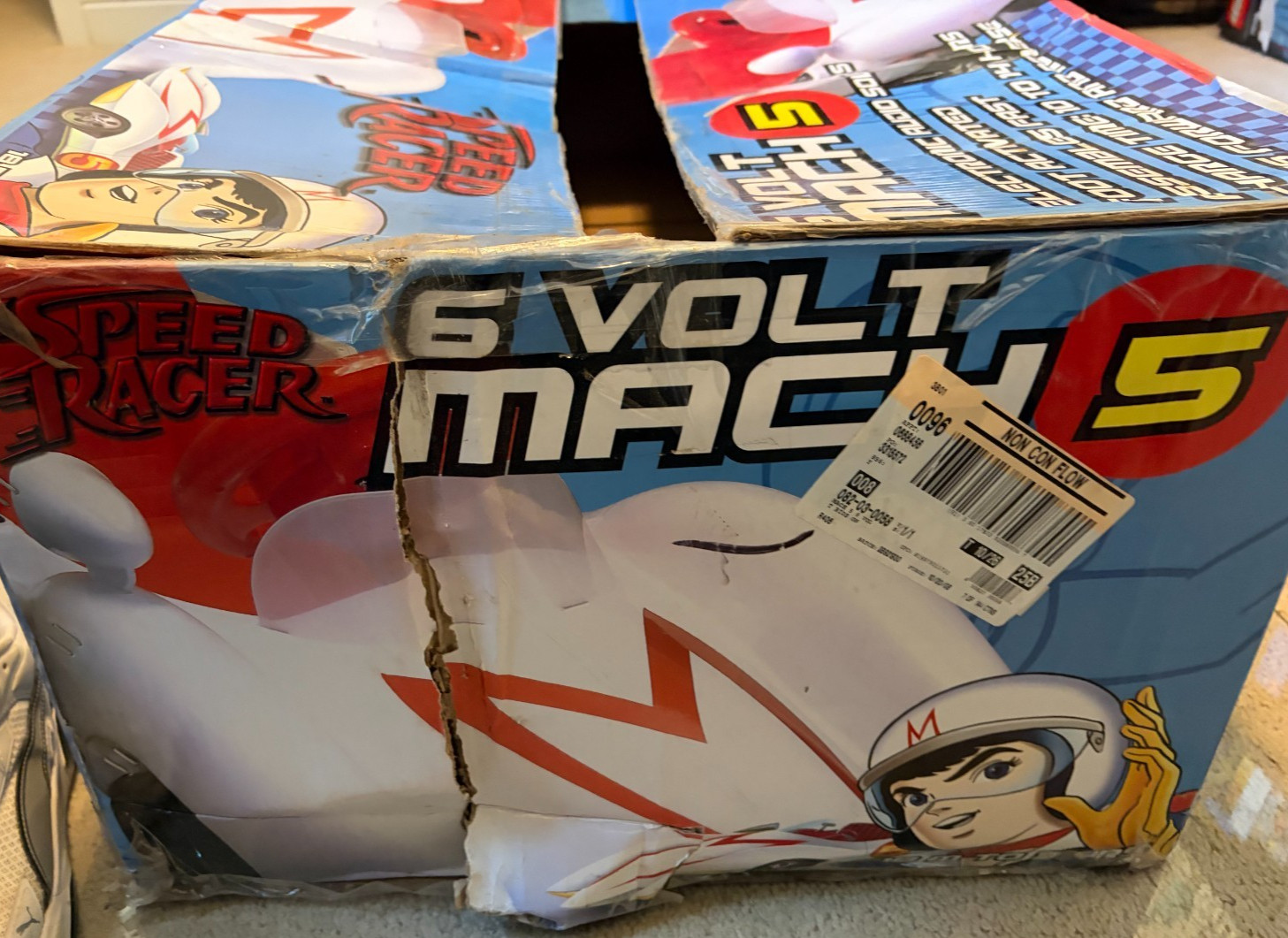 Speed Racer MACH 5, 6 volt WITH BOX electric ride on car new battery 2008 works!