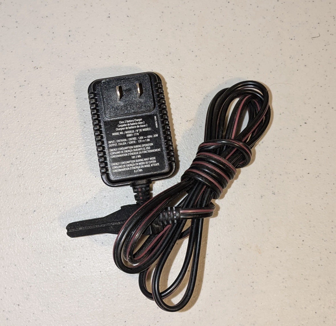 Fisher Price Power Wheels 12V Class 2 Battery Charger Wall Plug 00803-1295