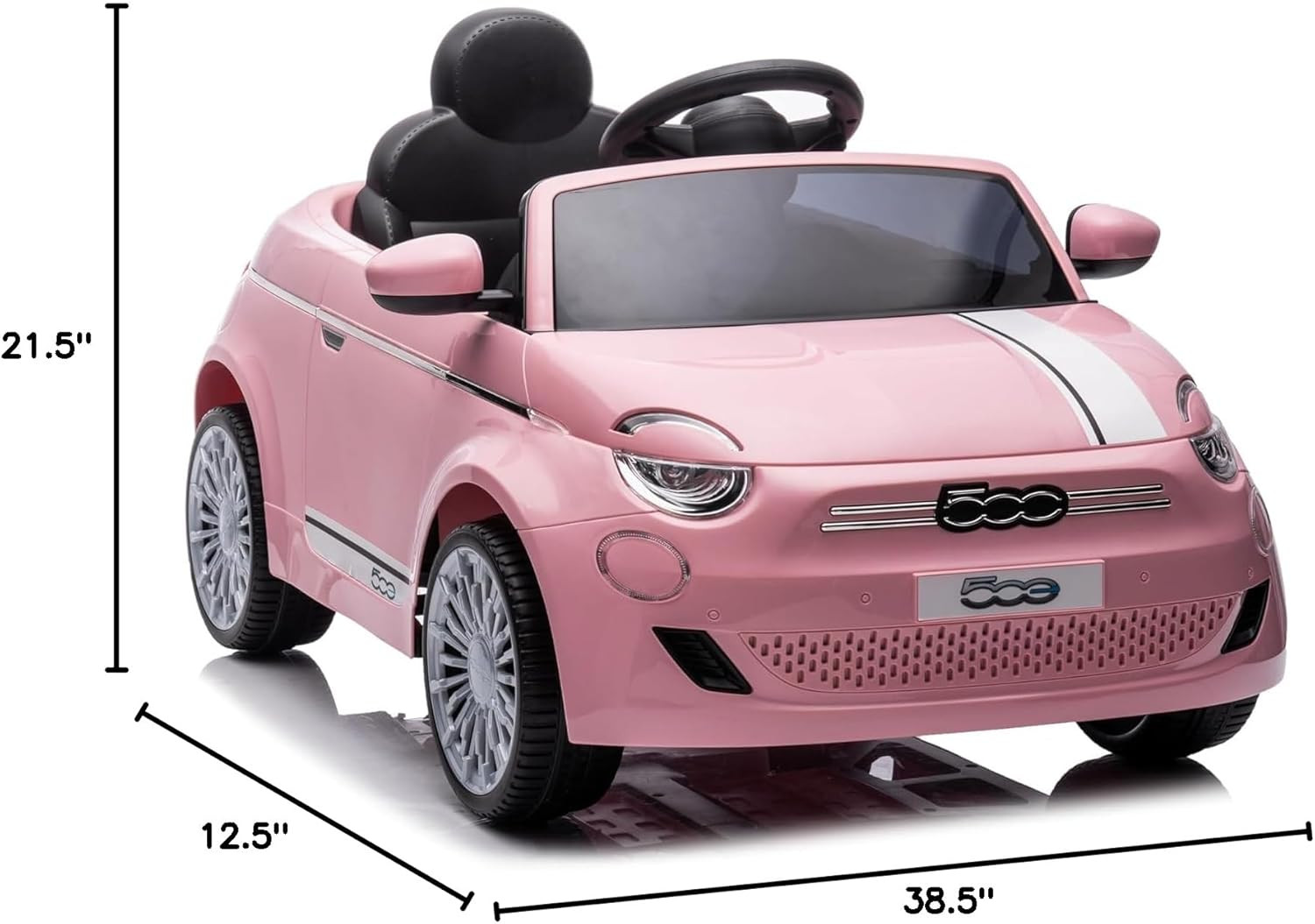 Fiat 500 12V Battery Duodrive Kidpro Ride-On Car with Dual-Drive Mode, Manual an