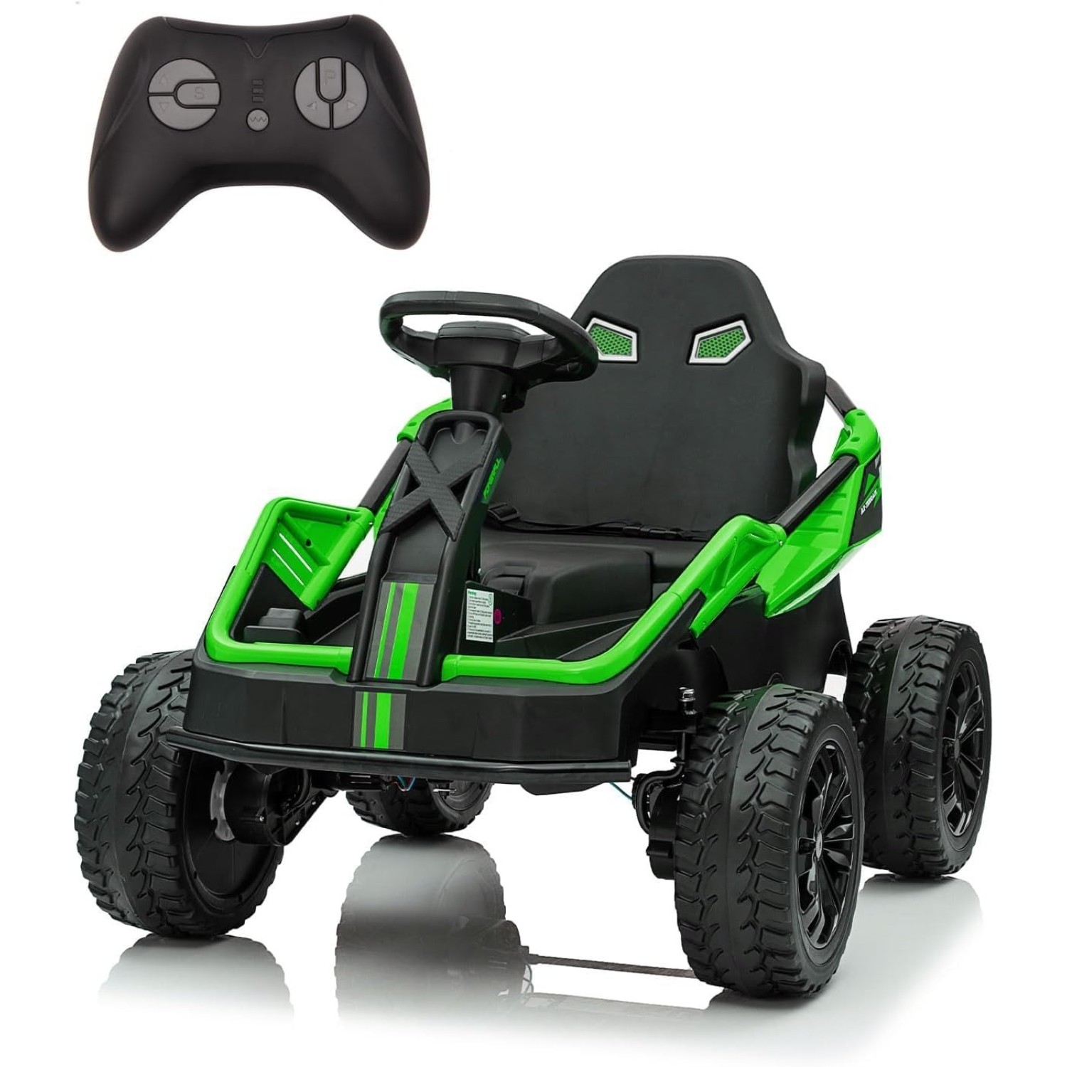 24V Kids 4×4 Ride On ATV, 200W Electric Car with Wide 16in Seat, shocks & Music