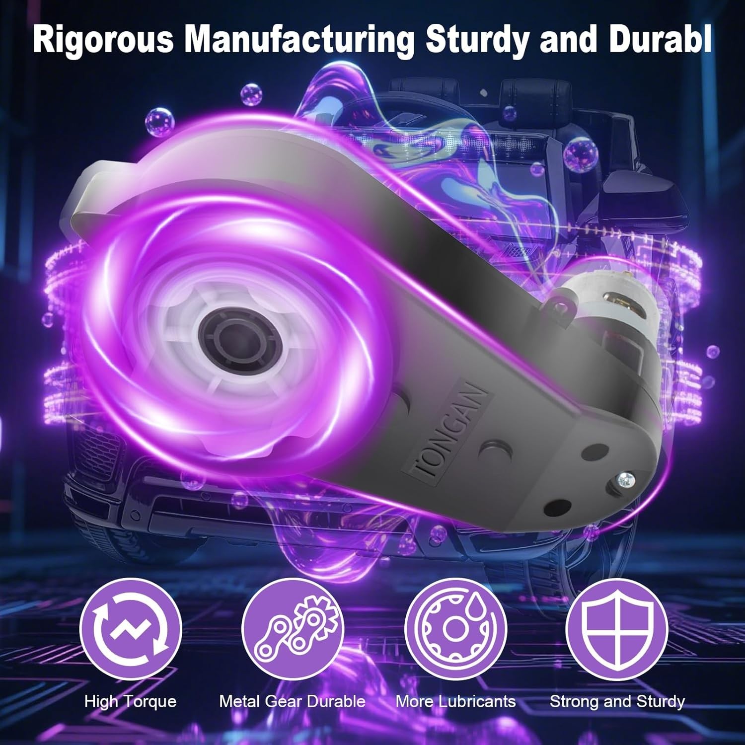 High-Speed 24V RS555 Electric Motor Gearbox for Kid Trax Cars – 200W Power