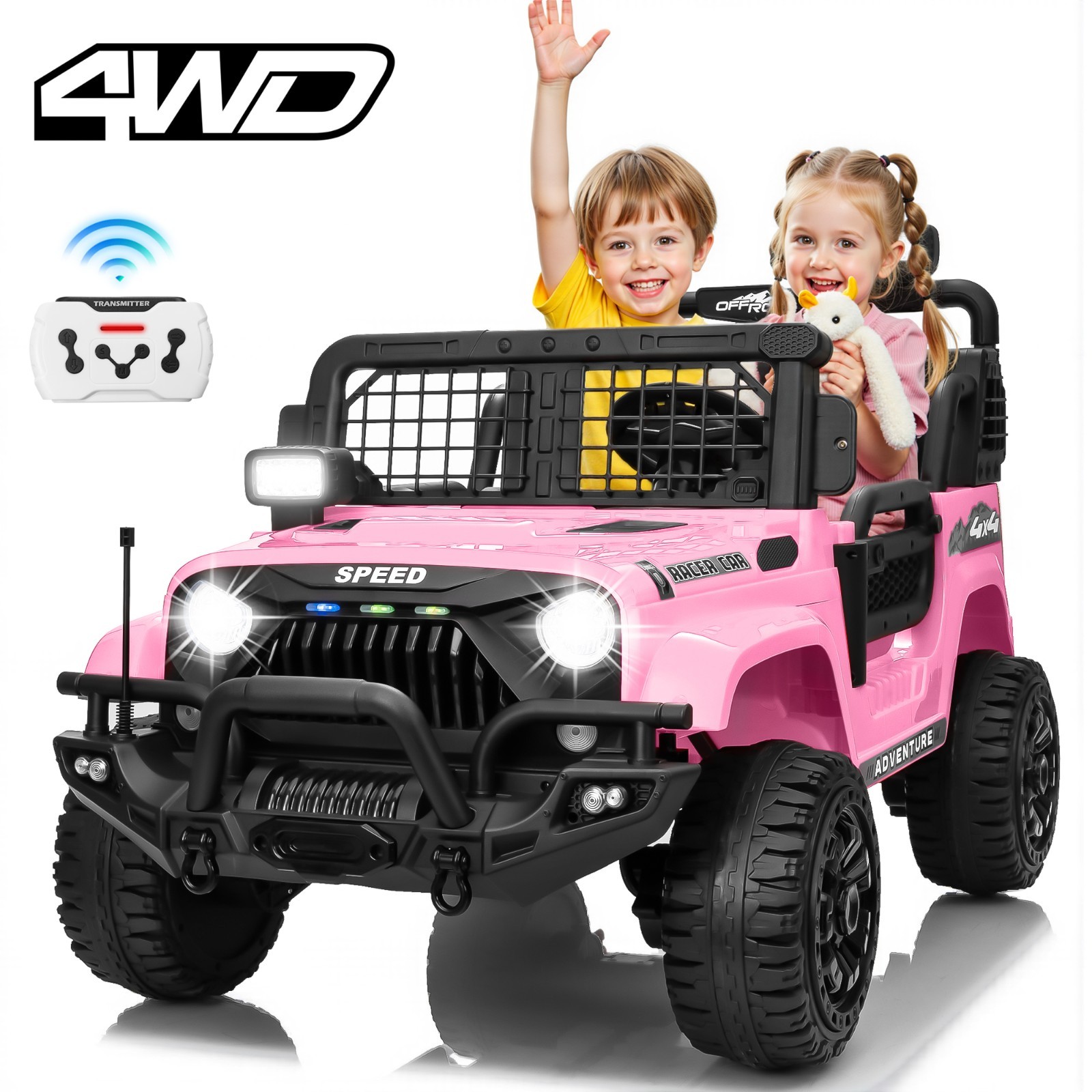 24V 4WD 2-Seater Ride On Truck 800W 9AH RC Bluetooth 3-Speed 4-Wheel Suspension