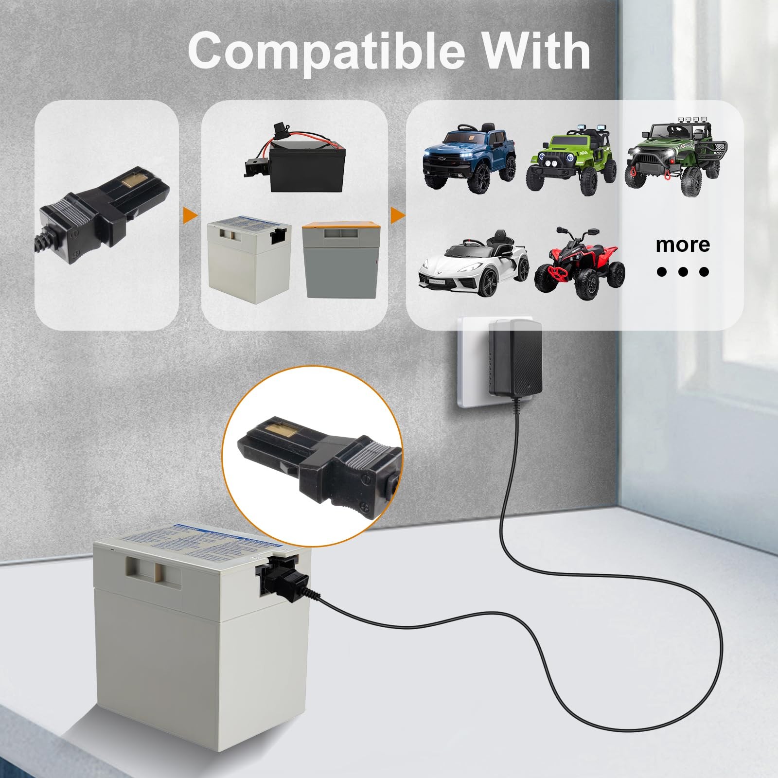12V Battery Charger Replacement for Power Wheel Battery Charger for All Power…