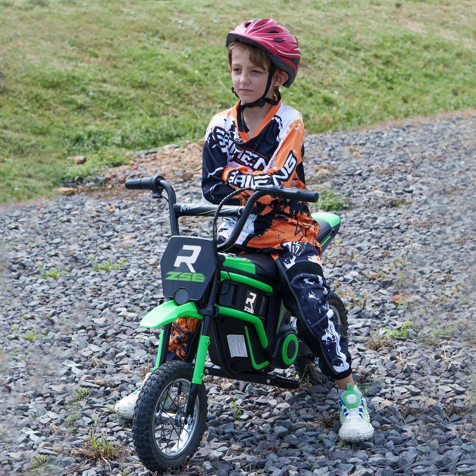 24V 350W 15 MPH Electric Dirt Bike Motorcycle w/ Twist Grip, Green
