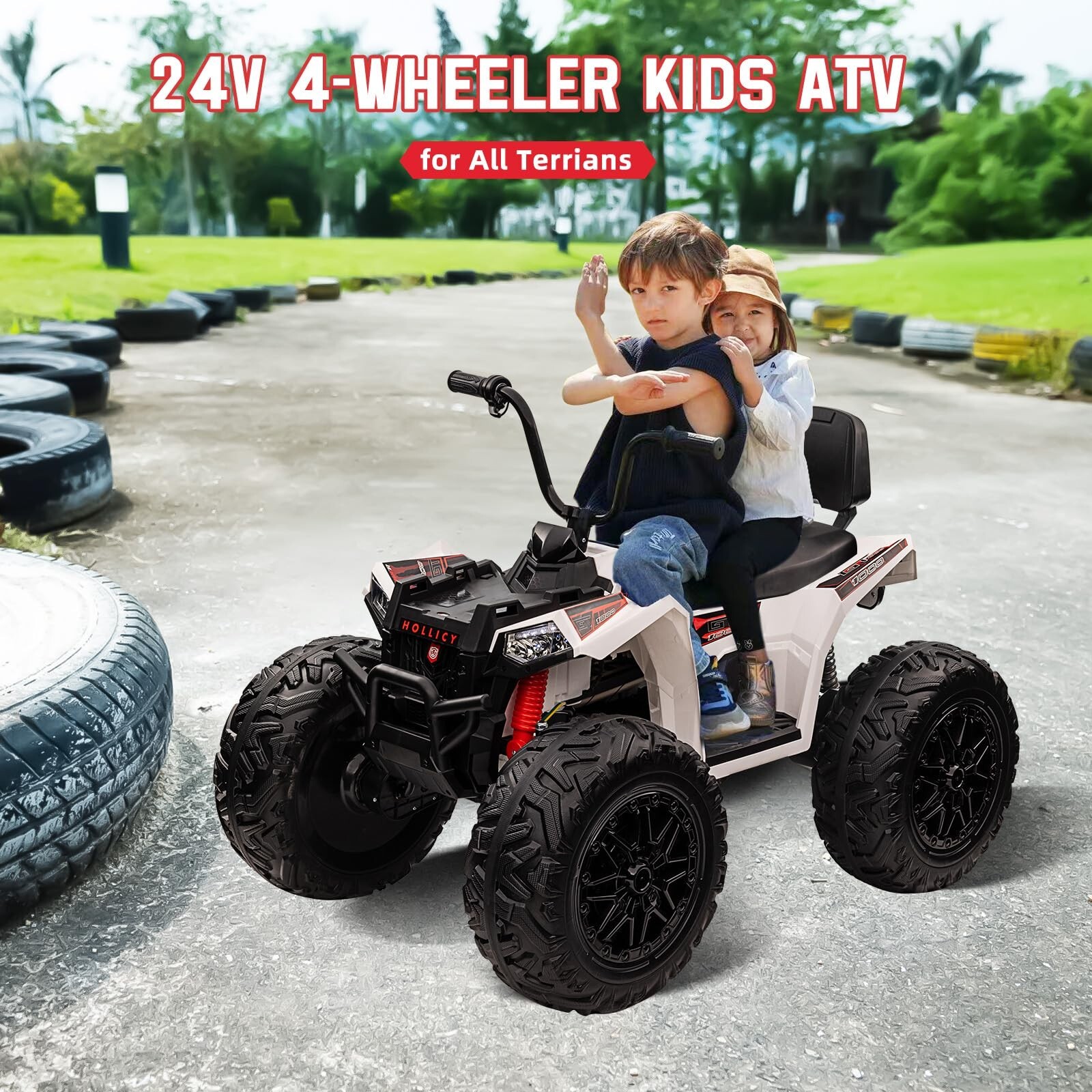 24V Ride on ATV Car Electric Fun Toys 4WD Off-Road Vehicle 4 Wheeler Quad Toy