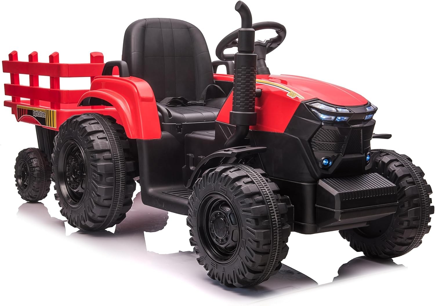 Electric Ride On Car Kids Ride On Tractor with Trailer Outdoor Farm Play Vehicle