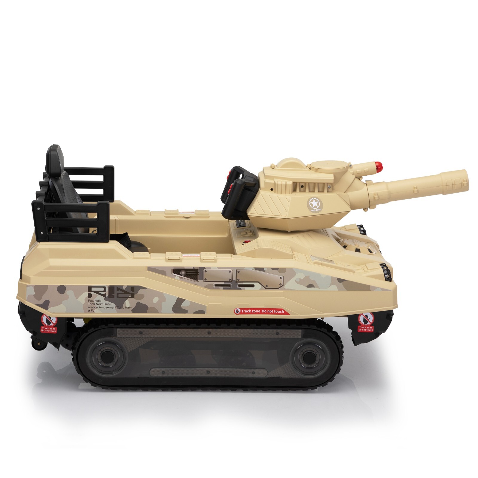 24V Kids Electric Tank Ride-On Power Remote Control Tank Car w/ 360° Spin