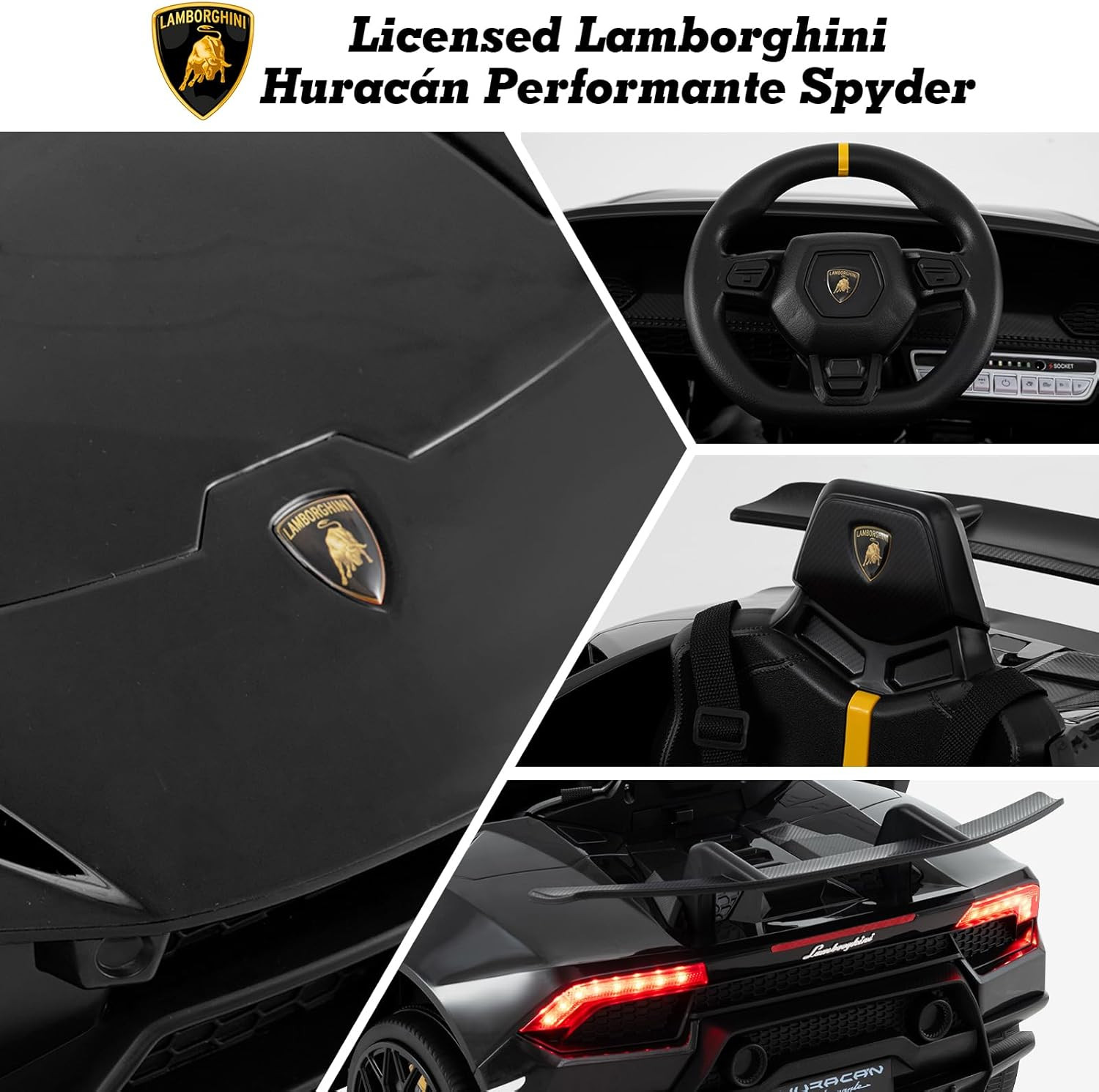 Licensed Lamborghini Huracan Ride on Car by , 12V Kids Electric Vehicle with Rem